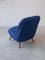 Moderner skandinavischer Mid-Century Stoff Sessel in Blau, 1950er 5