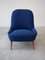 Moderner skandinavischer Mid-Century Stoff Sessel in Blau, 1950er 3