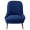 Moderner skandinavischer Mid-Century Stoff Sessel in Blau, 1950er 2