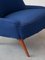 Moderner skandinavischer Mid-Century Stoff Sessel in Blau, 1950er 8