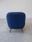 Moderner skandinavischer Mid-Century Stoff Sessel in Blau, 1950er 6