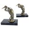 Art Deco Bookends with Heron Bird Marble Base, 1930s, Set of 2 1