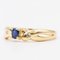 Vintage 18k Yellow Gold Ring with Sapphire and Diamonds, 1970s 4