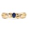Vintage 18k Yellow Gold Ring with Sapphire and Diamonds, 1970s 1