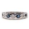 14k White Gold Band Ring with Diamonds and Sapphires, 1980s 1