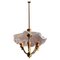 Chandelier with Brass Structure and Murano Glass Hat by Gio Ponti, 1950s 1