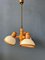 Lampe à Suspension Mid-Century en Bois avec Trois Abat-jours en Verre Acrylique de Steinhauer 1