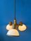 Lampe à Suspension Mid-Century en Bois avec Trois Abat-jours en Verre Acrylique de Steinhauer 4