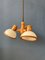 Lampe à Suspension Mid-Century en Bois avec Trois Abat-jours en Verre Acrylique de Steinhauer 8