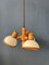 Lampe à Suspension Mid-Century en Bois avec Trois Abat-jours en Verre Acrylique de Steinhauer 7
