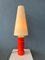 Large Space Age Red Ceramic Flower Table Lamp 4