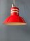 Space Age Red Bucket Pendant Lamp from Ateljé Lyktan 1