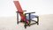 Silla en rojo y azul de Gerrit Rietveld para Cassina, década de 1890, Imagen 8