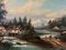 Paisaje ribereño y montañas en la distancia, de finales del siglo XIX, óleo sobre lienzo, enmarcado, Imagen 2