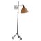 Lámpara de pie danesa ajustable Mid-Century Modernism de acero, años 50, Imagen 1