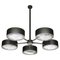 Chaos Brushed Black Metal Chandelier by Alabastro Italiano, Image 1