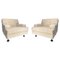 Square White Velvet Chairs with Teak Feet attributed to Marco Zanuso for Arflex, Italy, 1962, Set of 2 1