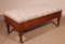 19th Century Walnut Bench Covered in Chesterfield Padded Fabric, Image 2