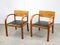 Large Italian Art Deco Lounge Chairs in Wood & Black Leatherette, Set of 2 23