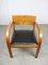 Große italienische Art Deco Sessel aus Holz & schwarzem Kunstleder, 2 . Set 18