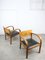 Große italienische Art Deco Sessel aus Holz & schwarzem Kunstleder, 2 . Set 5