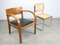 Große italienische Art Deco Sessel aus Holz & schwarzem Kunstleder, 2 . Set 7
