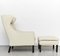 Mid-Century Wingback Chair & Ottoman attributed to Børge Mogensen, Set of 2, Image 11