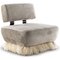 Brass and Cream Ostrich Feather Lounge Chair by Egg Designs 1