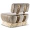 Brass and Cream Ostrich Feather Lounge Chair by Egg Designs 5