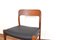 Mid-Century Danish Teak & Leather Dining Chairs Model 75 by N. O. Møller for J.L. Møller, 1960s, Set of 4, Image 11