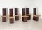 Sillas de comedor de madera lacada y asiento de paja, Italia, años 70. Juego de 6, Imagen 2