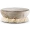 Pearl Velvet and Cream Ostrich Feather Footstool by Egg Designs 1