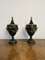 Französische handbemalte Toleware Urnen aus Kastanienholz, 1930, 2er Set 6
