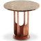 Burnished Copper and Brown Emperador Marble Round Side Table by Egg Designs 1