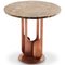 Burnished Copper and Brown Emperador Marble Round Side Table by Egg Designs 5