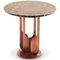 Burnished Copper and Brown Emperador Marble Round Side Table by Egg Designs 6
