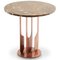 Burnished Copper and Brown Emperador Marble Round Side Table by Egg Designs 4