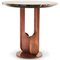 Burnished Copper and Brown Emperador Marble Round Side Table by Egg Designs 2