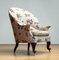 19th Century Swedish Armchair with Linen Flora and Fauna Fantasy Print Fabric, 1890s 1