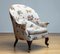 19th Century Swedish Armchair with Linen Flora and Fauna Fantasy Print Fabric, 1890s 7