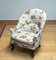 19th Century Swedish Armchair with Linen Flora and Fauna Fantasy Print Fabric, 1890s 4