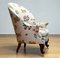 19th Century Swedish Armchair with Linen Flora and Fauna Fantasy Print Fabric, 1890s 6