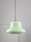 Lámpara colgante italiana Mid-Century de latón y vidrio verde, años 60, Imagen 1