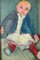 Portrait of a Seated Child, 1960s, Oil on Canvas, Framed, Image 3