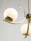 Lámpara de araña italiana Mid-Century de latón opalino, Imagen 4