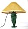 Large Art Deco Table Lamp in Malachite Glass by Curt Schlevogt, 1930s, Image 1