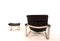 Asko Pulkka Lounge Chair with Ottoman in Leather by Ilmari Lappalainen for Asko, 1960s, Set of 2 6
