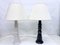 Lampade da tavolo grandi in ceramica bianca e nera, anni '60, set di 2, Immagine 3