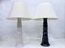 Large Table Lamps in Black and White Ceramic, 1960s, Set of 2 1