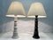 Lampade da tavolo grandi in ceramica bianca e nera, anni '60, set di 2, Immagine 7